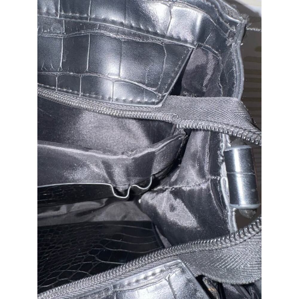 Beis The Work Tote in Black Croc - Picture 4 of 10